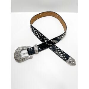 Justin’s Boots Western Belt Bejeweled Crystals and Studs Sz 32 Cowgirl